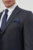 Koyu Lacivert Kılıç Yaka Yelekli 6 Drop Slim Fit Classic Takım Elbise 1001245154 - 6