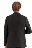 Siyah Gabardin Kırlangıç Yaka Astarlı 6 Drop Slim Fit Dar Kesim Takım Elbise 1001225011 - 4