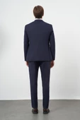 Lacivert Bez Ayağı Kılıç Yaka Tam Astar Yelekli 6 Drop Slim Fit Takım Elbise 1001245386 - 5