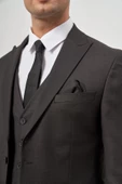 Siyah Kılıç Yaka Yelekli 6 Drop Slim Fit Classic Takım Elbise 1001245156 - 6