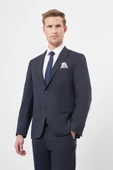 Koyu Lacivert Düz Mono Yaka 6 Drop Comfort Fit Classic Takım Elbise 1001245167 thumbnail 3