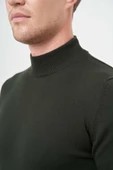 Koyu Haki Uzun Kol Düz Örme Yarım Balıkçı Yaka Classic Comfort Fit Triko 1012245001 thumbnail 4