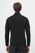 Siyah Uzun Kol Düz Örme Tam Balıkçı Yaka Classic Comfort Fit Triko 1012245004 thumbnail 5