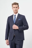 Lacivert Düz Mono Yaka 6 Drop Comfort Fit Classic Takım Elbise 1001245171 - 1