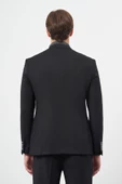 Siyah Armürlü Mono Yaka Tam Astar Esnek 6 Drop Slim Fit Classic Takım Elbise 1001245175 - 5