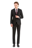 Siyah Gabardin Kırlangıç Yaka Astarlı 6 Drop Slim Fit Dar Kesim Takım Elbise 1001225011 - 2