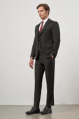 Siyah Kılıç Yaka Yelekli 6 Drop Slim Fit Classic Takım Elbise 1001245155 - 5