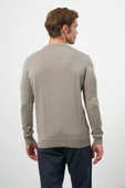 Gri Uzun Kol Düz Örme Bisiklet Yaka Classic Comfort Fit Triko 1012245006 - 7
