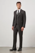 Siyah Kılıç Yaka Yelekli 6 Drop Slim Fit Classic Takım Elbise 1001245156 - 2
