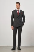 Siyah Kılıç Yaka Kruvaze 6 Drop Slim Fit Classic Takım Elbise 1001245157 - 5
