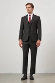Siyah Kılıç Yaka Yelekli 6 Drop Slim Fit Classic Takım Elbise 1001245155 - 3