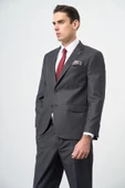 Koyu Antrasit Mono Yaka 4 Drop Comfort Fit Classic Takım Elbise 1001245161 - 1