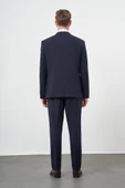 Lacivert Bez Ayağı Kılıç Yaka Tam Astar Esnek 6 Drop Slim Fit Takım Elbise 1001245310 - 5