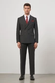 Siyah Kılıç Yaka Kruvaze 6 Drop Slim Fit Classic Takım Elbise 1001245157 - 4