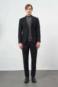 Siyah Armürlü Mono Yaka Tam Astar Esnek 6 Drop Slim Fit Classic Takım Elbise 1001245175 - 2