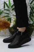 Mehmet Mete Gnd 4273 Siyah Anatomik Rahat Yumuşak Esnek İki Fermuarlı Kadın Bot thumbnail 3