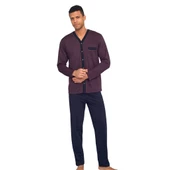 Kly Büyük Beden Önden Düğmeli Gömlek Erkek Pijama Takım - 2