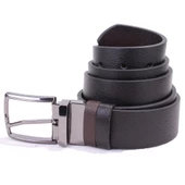 Dagoster DMK26-465DG Siyah Kahve 4 cm Çift Taraflı Hakiki Deri Erkek Kemer thumbnail 1