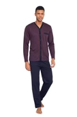 Kly Büyük Beden Önden Düğmeli Gömlek Erkek Pijama Takım - 7