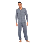 Kly Büyük Beden Önden Düğmeli Gömlek Erkek Pijama Takım - 4