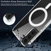 Samsung Galaxy S22 Plus Kılıf Magsafe Özellikli Şeffaf Silikon Kapak - 2