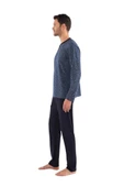 Mod Collection Patlı Yaka Pamuklu Erkek Pijama Takım MDCLTN3745EPT - 11