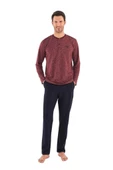 Mod Collection Patlı Yaka Pamuklu Erkek Pijama Takım MDCLTN3745EPT - 7