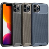 iPhone 11 Pro Max Kılıf Focus Carbon Desen Silikon Arka Kapak - 1