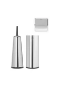 Brabantia Renew Matt Steel 3 Parça Tuvalet Aksesuarı Seti - 1