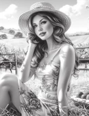 Köylü Güzeli Boyama Kitabı (Gri Tonlamalıdır) thumbnail 3