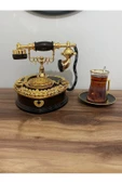 Müzikli Nostaljik Telefon - 2 Bölmeli Takı Kutusu Mücevher Kutusu - 7