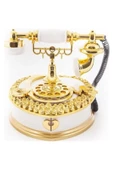 Müzikli Nostaljik Telefon - 2 Bölmeli Takı Kutusu Mücevher Kutusu - 1