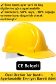 Özel Üretim Uzun Ömürlü CE Belgeli Ter Bantlı Ayarlanabilir İnşaat İş Güvenliği Emniyet Bareti Sarı - 1