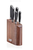 KORKMAZ Nero 6 Parça Bıçak Seti Ahşap Standlı - 3