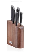 KORKMAZ Nero 6 Parça Bıçak Seti Ahşap Standlı - 5