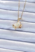 Zincir Altın Renk Zirkon Taşlı Gezegen Görünümlü Kalp Kolye - EBJ241026W28159 thumbnail 1