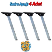 Sofra Ayağı 25 cm Metal 4 Adet Plastik Siyah Taban Katlanır Yer Sofrası Sini Altı Mobilya Ayak Masa - 1