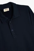 Koton Erkek Çocuk Polo Yaka Sweatshirt Uzun Kollu Düğme Detaylı Pamuklu - 3