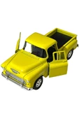 Sarı Chevrolet Stepside Pikap Oyuncak Lisanslı Diecast Metal Çek Bırak Araba - 1