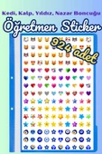 Öğretmenler Için Motivasyon Sticker Seti 924 Adet Karışık Kedi Emoji, Kalp, Yıldız, Nazar Boncuğu - 2