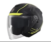SCOYCO OF-669 CAVALRY MAT SİYAH-NEON YARIM KASK (GÜNEŞ VİZÖRLÜ) - 1