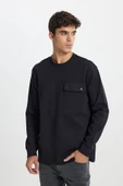 Lee L242498001 Siyah Erkek Bisiklet Yaka Soldan Cep Detaylı Üç İplik Sweat - 2