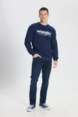 Wrangler W212025410 Lacivert Erkek Yazı Detaylı İki İplik Bisiklet Yaka Sweat - 3