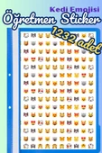 Öğretmenler Için Motivasyon Sticker Seti 1232 Adet Karışık Kedi Emoji - 1