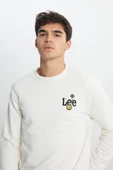 Lee L242503104 Ekru Erkek Saat  Baskılı Bisiklet Yaka Üç İplik Sweat - 3