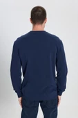 Wrangler W212025410 Lacivert Erkek Yazı Detaylı İki İplik Bisiklet Yaka Sweat - 5