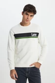 Lee L232501102 Ekru Erkek Lee Dekor Yazılı Bisiklet Yaka İki İplik Sweat - 1