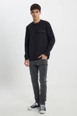 Lee L242498001 Siyah Erkek Bisiklet Yaka Soldan Cep Detaylı Üç İplik Sweat - 3