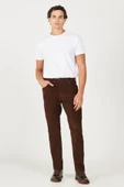 Wrangler W12SEC455 Texas Silim Kahverengi Erkek Normal Bel Normal Paça Kadife Pantalon - 2