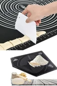 Silikon Hamur Açma Matı Ölçekli Hamur Açma Altlığı 2 li Set Kare ve Yuvarlak - 5